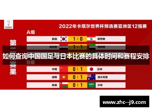 如何查询中国国足与日本比赛的具体时间和赛程安排