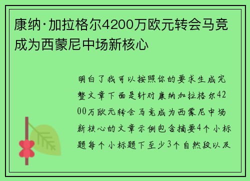 康纳·加拉格尔4200万欧元转会马竞 成为西蒙尼中场新核心